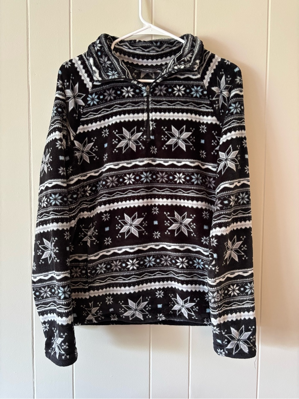 Eddie Bauer Fair Isle Fleece Quarter Zip Medium